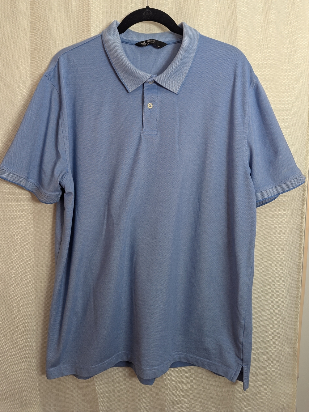 Classic Light Blue Polo Shirt with Ribbed Collar